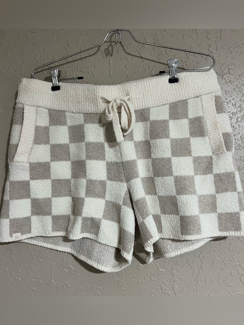 Barefoot Dreams Cozy Cotton Checkered Shorts Size Large